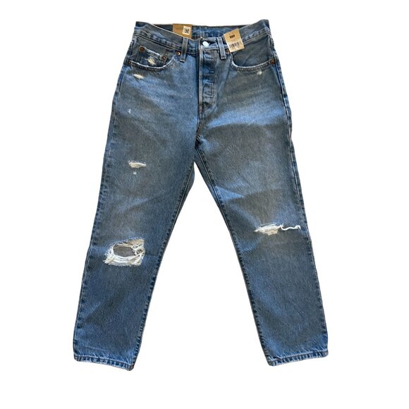 LEVIS 501 Womens Cropped Denim Jeans 27x26 NEW - Picture 1 of 7